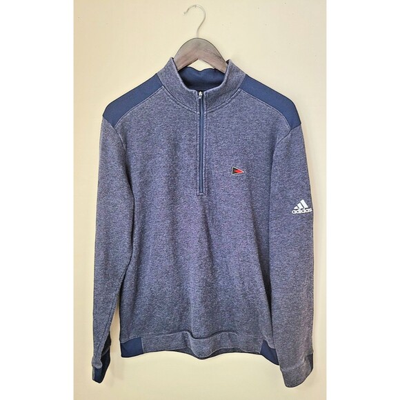 Adidas  1/4 Zip Pullover Long Sleeve Men’s M Medium Navy Blue Authentic with QR - Picture 1 of 6
